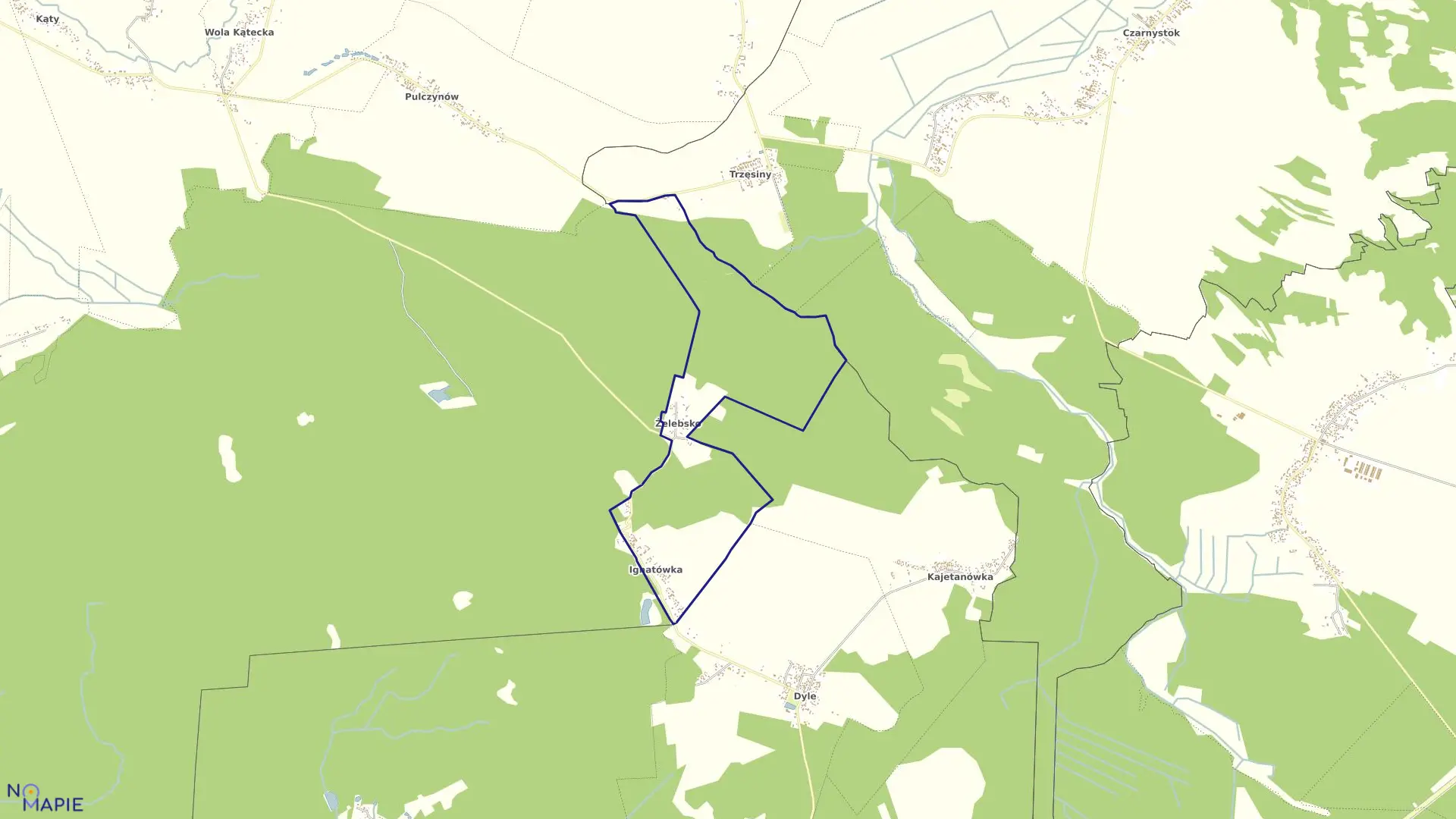 Mapa obrębu IGNATÓWKA w gminie Biłgoraj